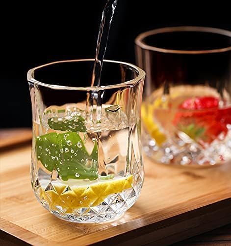 Short Rajwadi Glass Set – 210ml Crystal-Style Glasses (6 Pcs) – Elegant Barware for Whiskey, Juice, Water, and Soft Drinks