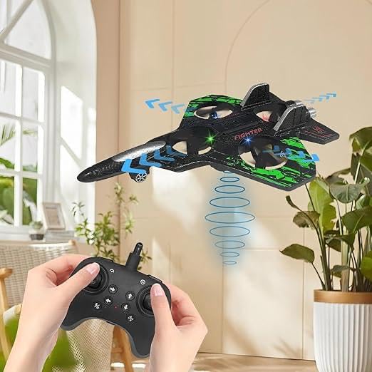 RC Aeroplane 2.4GHz Remote Controlled L0712 Quadcopter Floating Fighter Aircraft RTF for Beginners/Children/Adults, Toy with Coloured Lights USB Charging