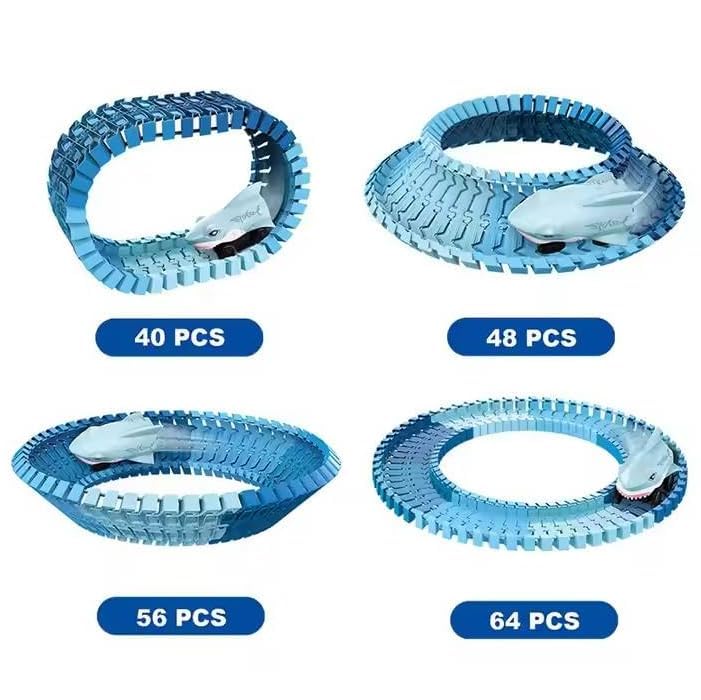 148 pcs Flexible Shark Car Racing Track