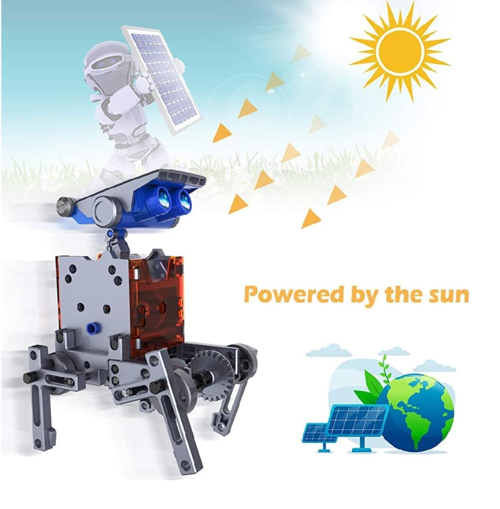 STEM 13-in-1 Solar Power Robots Creation Toy, Educational Experiment DIY Robotics Kit, Science Toy Solar Powered Building Robotic Set Age 8-12 for Boys Girls Kids Teens to Build