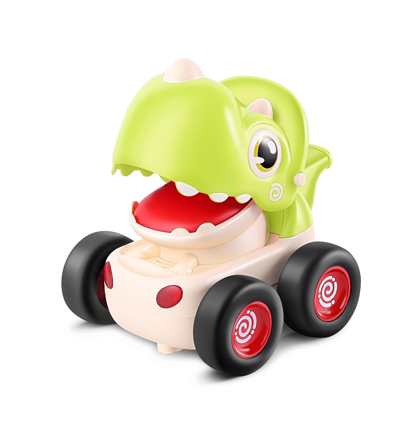 Musical Dino Toy - Light & Sound Dinosaur Car -Press & Go Kids Fun Interactive Toy for Boys & Girls (Pack of 4)