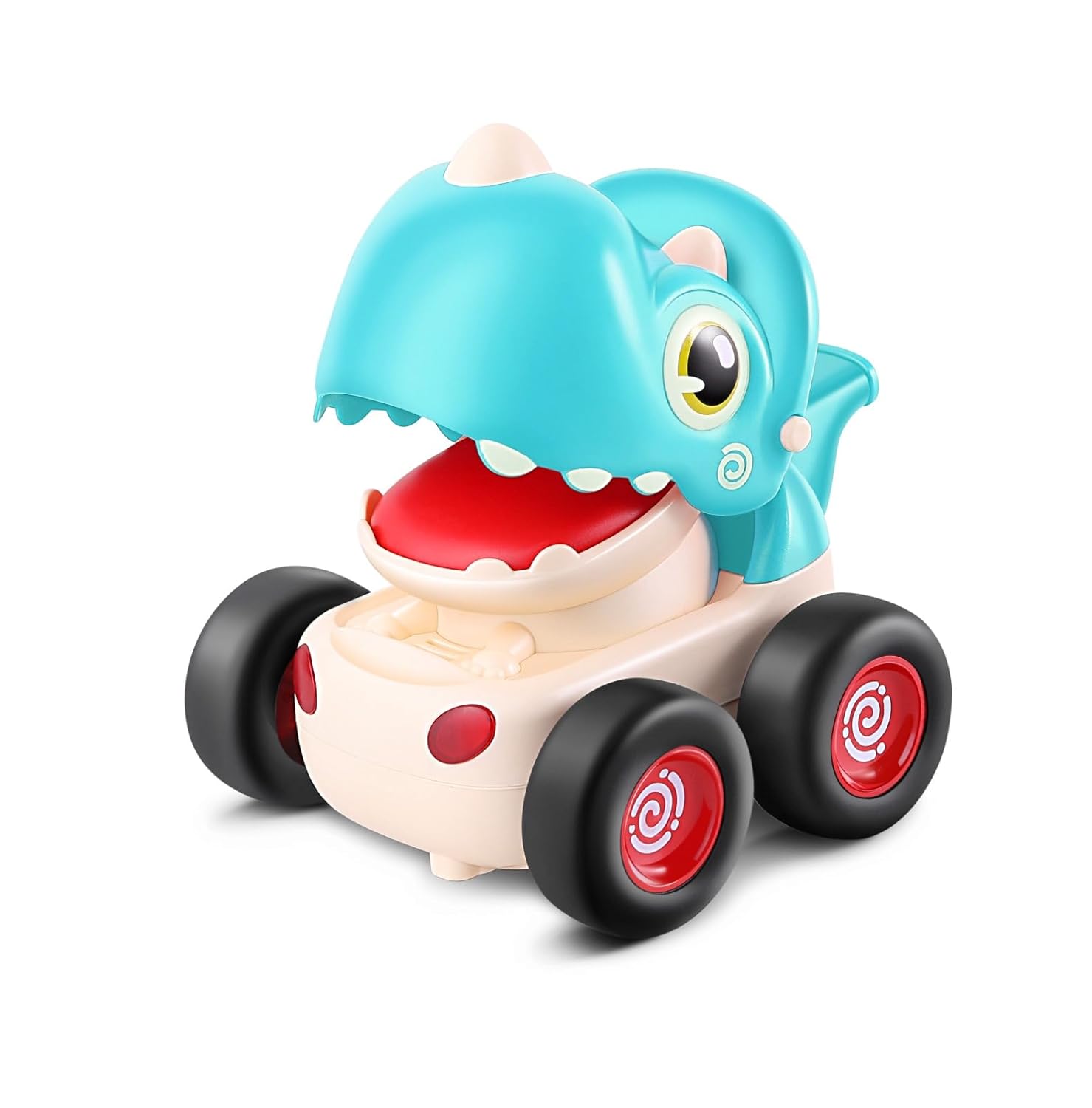 Musical Dino Toy - Light & Sound Dinosaur Car -Press & Go Kids Fun Interactive Toy for Boys & Girls (Pack of 4)