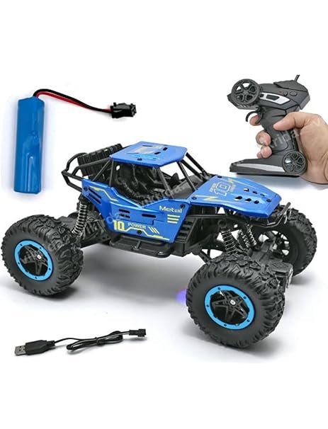 RC Rock Climbing Off-Road Monster Truck with Remote Controller, USB Charging Cable