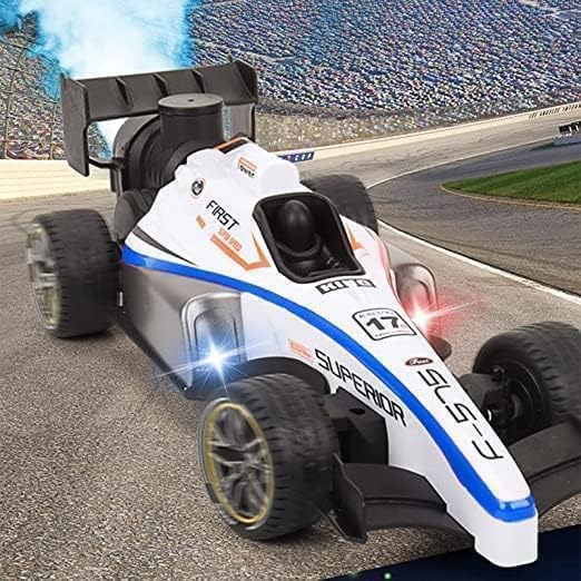 High Speed RC Car Remote Control Car |Smoke Spray Remote Car for Kids 5+ Years | Scale 1:14 Big Formula Car Toys for Boys with Light and Flame – Rechargeable