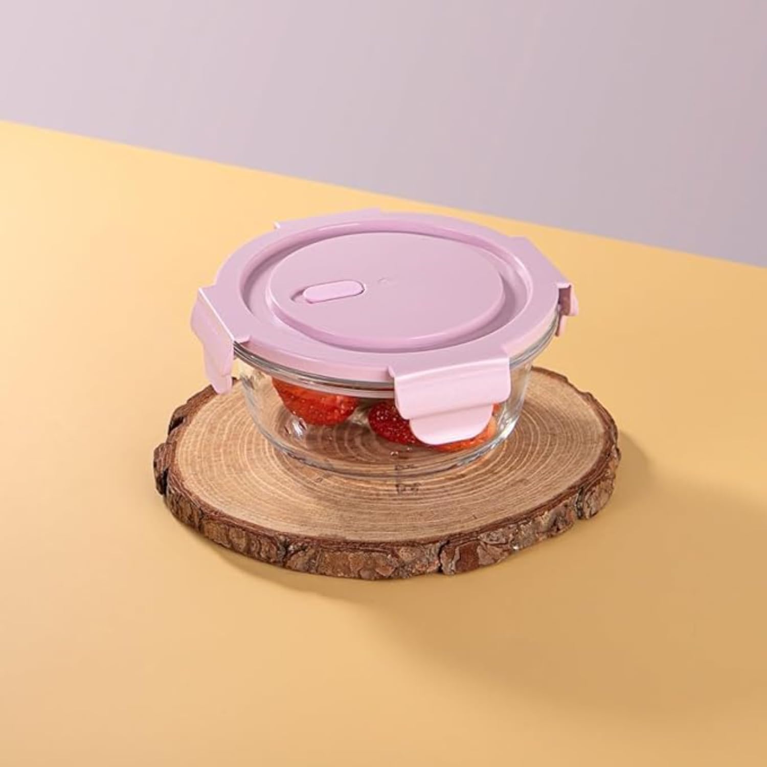 Premium Glass Food Storage Container Set with Airtight Locking Lids 3 Pcs Set Round Nesting Bowls for Kitchen Organization