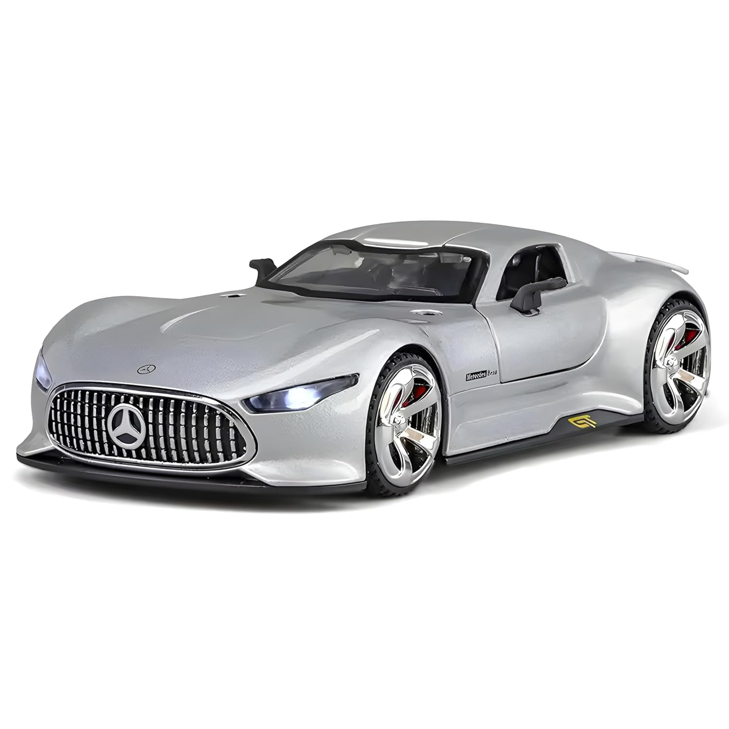 Compatible for 1:32 Scale Mercedes Vision AMG GT Diecast Toy Car Model | Pull Back Alloy Metal Toy with Openable Doors, Realistic Sound & Light