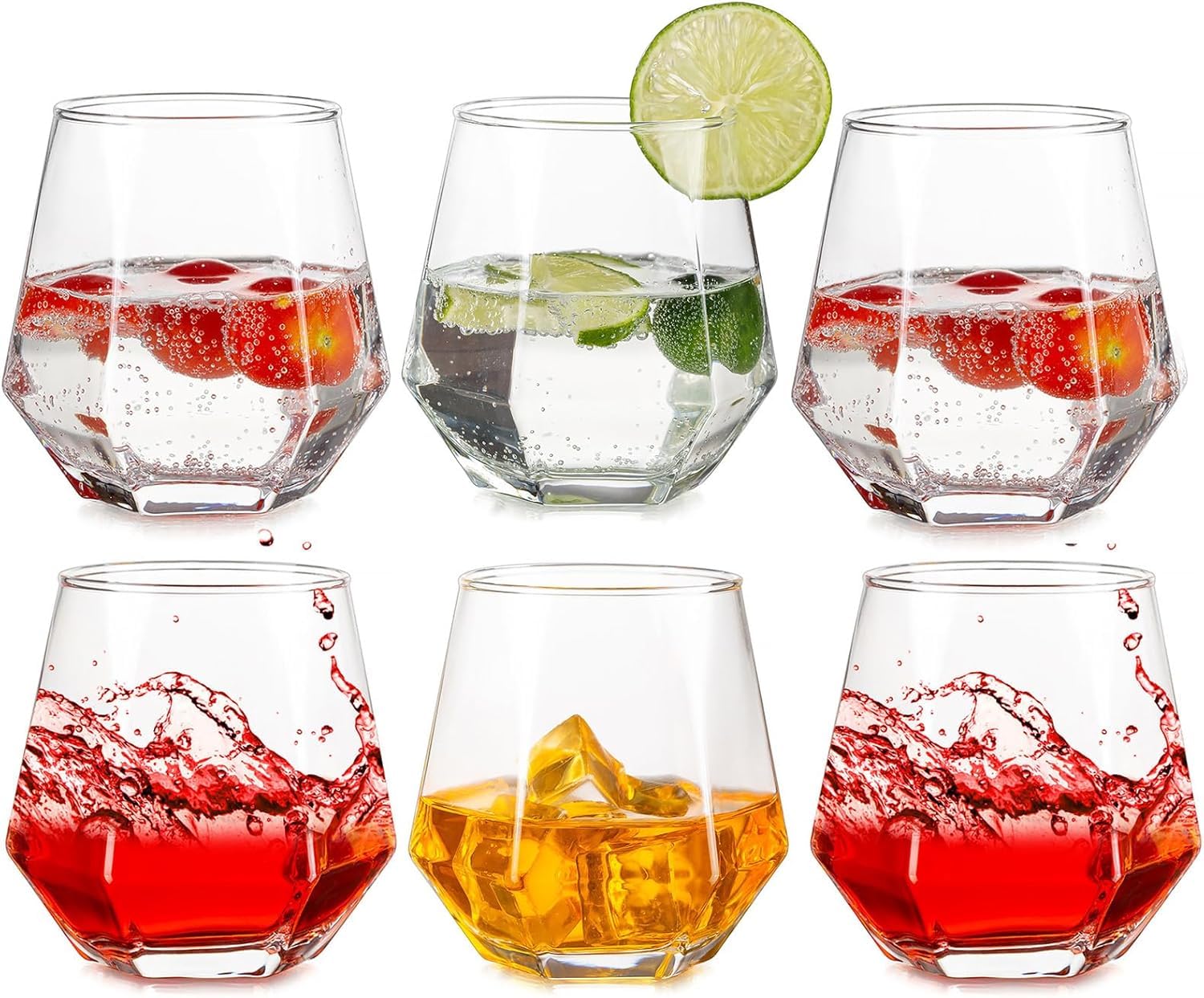 Premium Transparent Drinking Glasses Set of 6 - Water Glass & Juice Glass - 310ML Glasses for Multipurpose uses Water, Juice, Sharbat, Soda, Cold Drinks - Ideal for Home Use