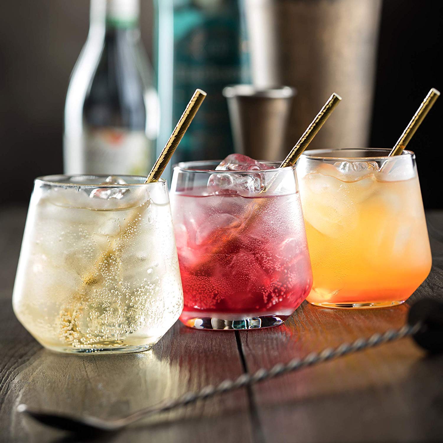 370 ML Modern Diamond Design Water Glass // Drinking Glass for Water, Juice, Mojito, Cocktail, Soft Drinks // Perfect for Home,Restaurants and Parties (Set of 6)