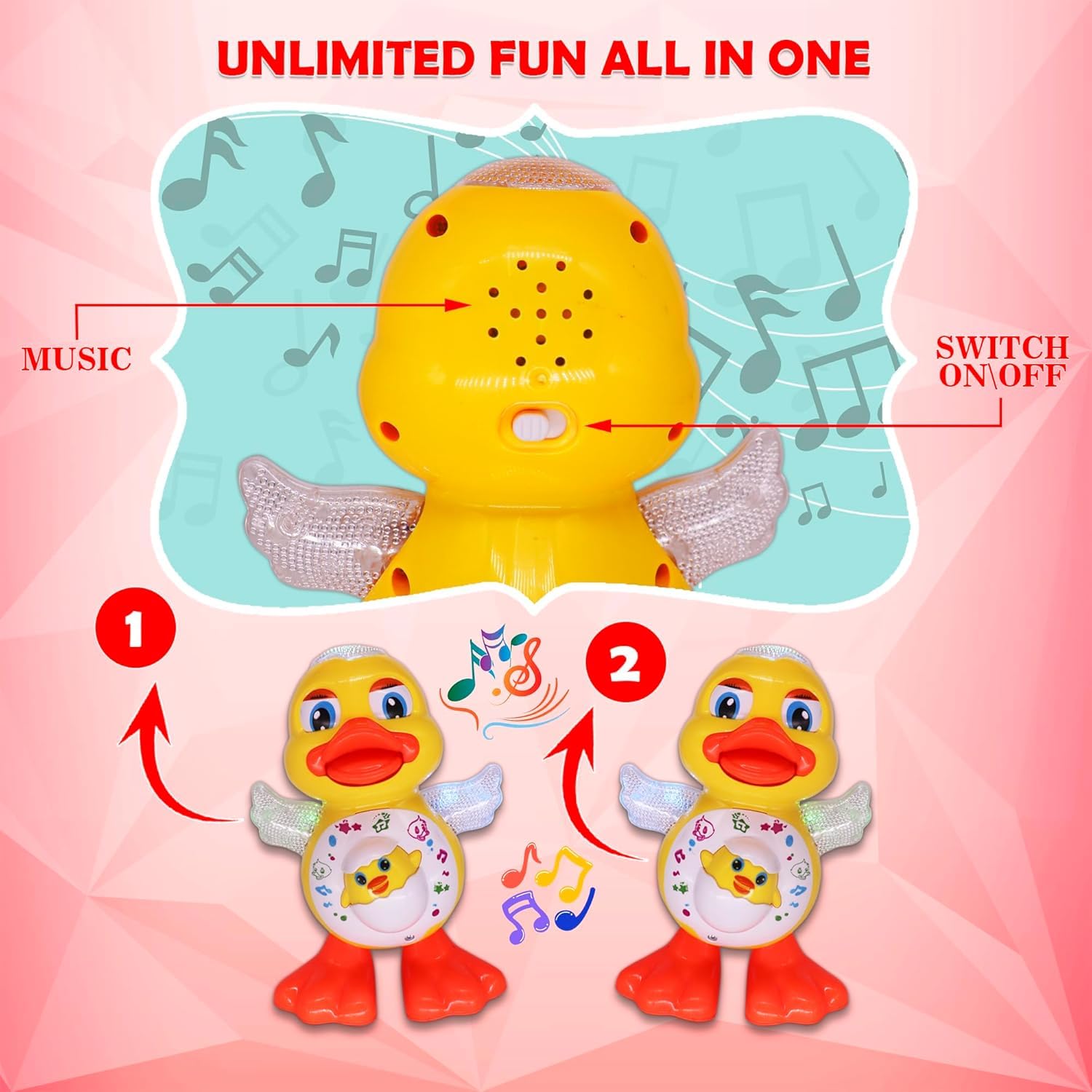 Dancing Duck Toy with Vibrant Light Effect & Musial Sound | Best Dancing Toy (Pack of 1)