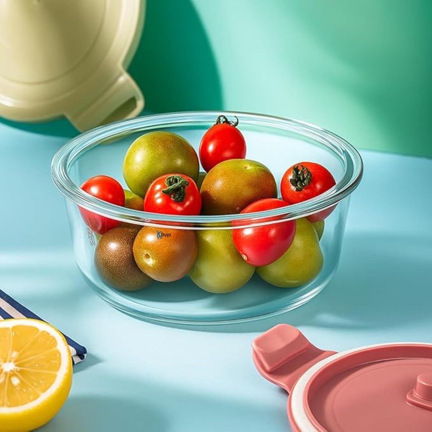 Premium Glass Food Storage Container Set with Airtight Locking Lids 3 Pcs Set Round Nesting Bowls for Kitchen Organization