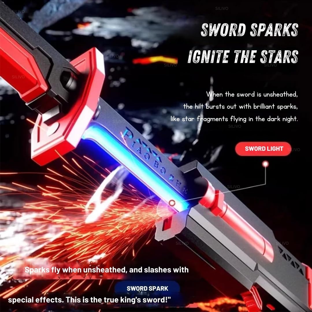 Rechargeable LED Sword with Smoke & Spark Effects, MultiColor Light Blade with Sound FX, Anime-Inspired Cosplay Katana for Roleplay, Halloween, Parties, Collectors, and Display