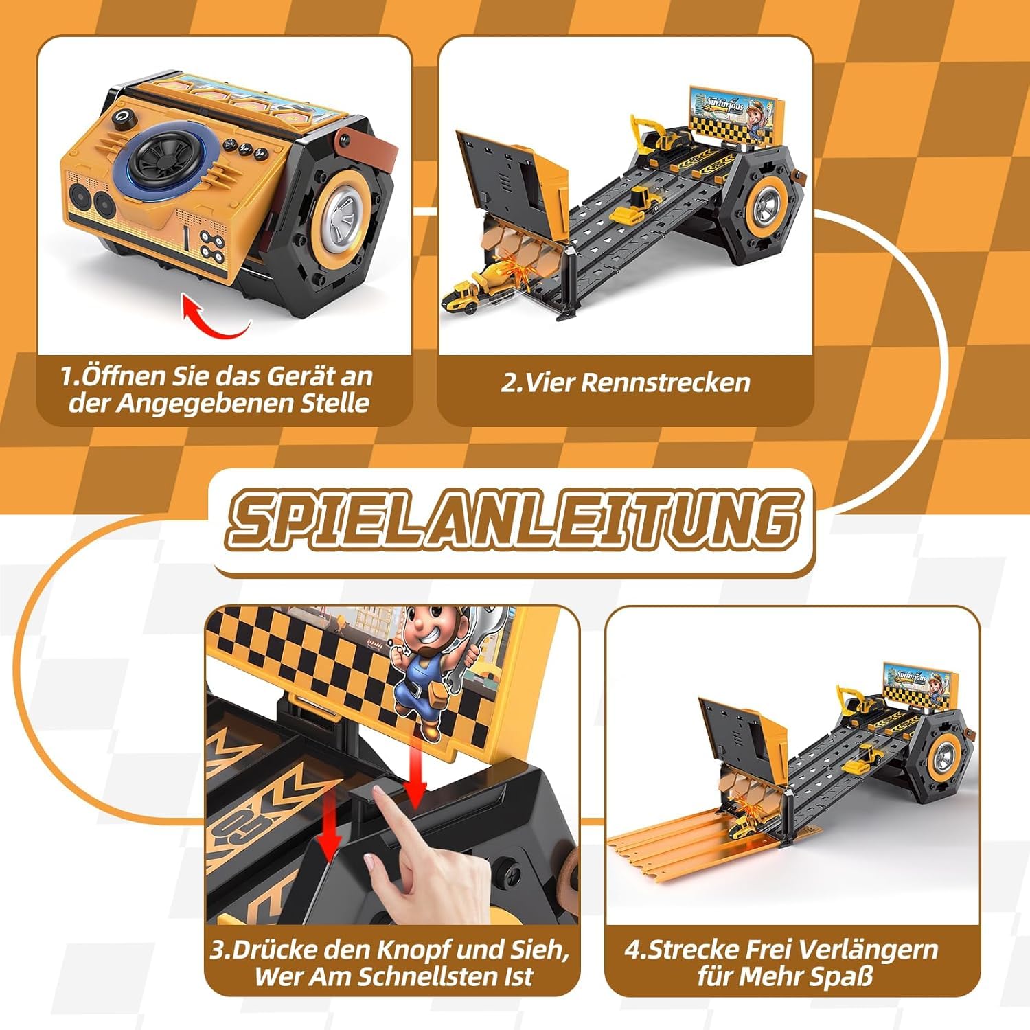 Track Car Stereo Toy Launcher Set