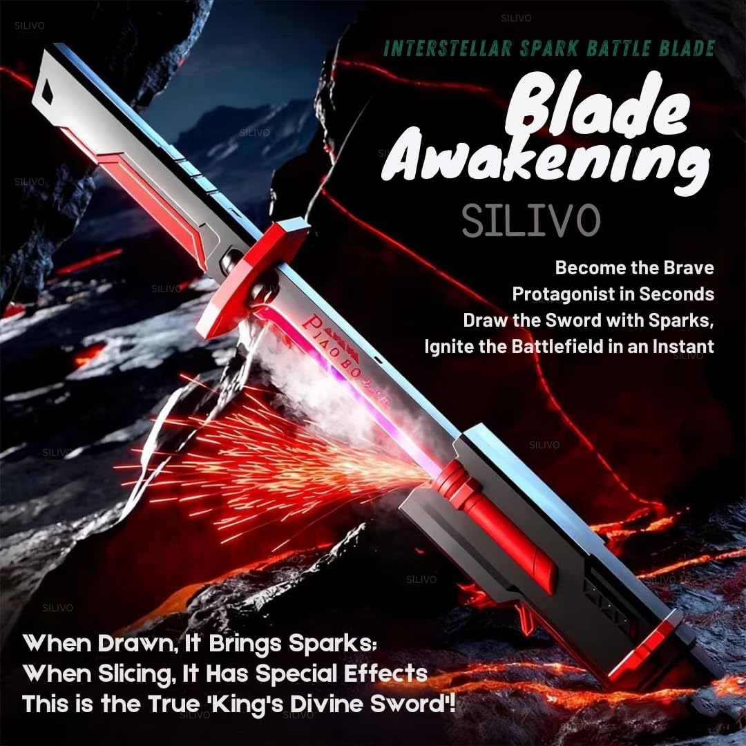 Rechargeable LED Sword with Smoke & Spark Effects, MultiColor Light Blade with Sound FX, Anime-Inspired Cosplay Katana for Roleplay, Halloween, Parties, Collectors, and Display
