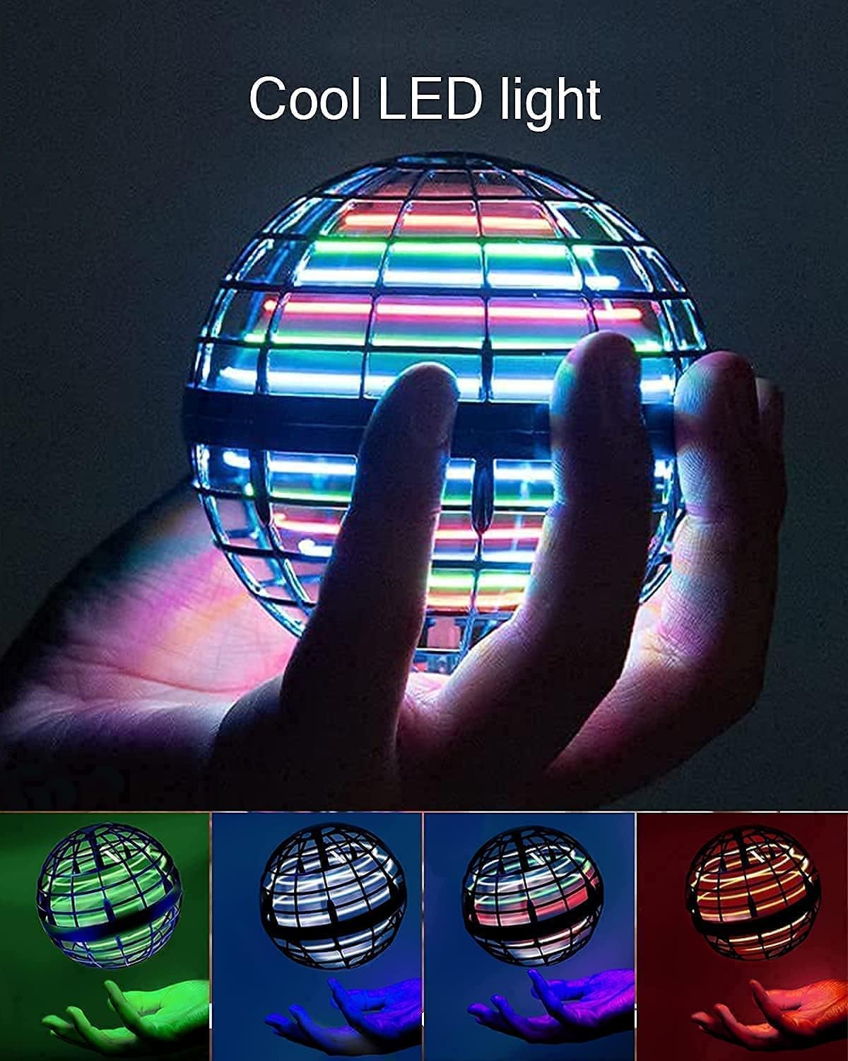 Magic Flying Spinner Ball Toy – 360° Light-Up Boomerang Ball with LED Lights & USB Charging | Hand Controlled Night Flying Toy for Kids (Multicolor)
