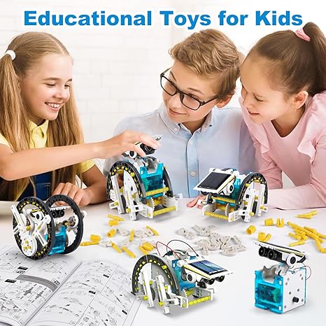 STEM 13-in-1 Solar Power Robots Creation Toy, Educational Experiment DIY Robotics Kit, Science Toy Solar Powered Building Robotic Set Age 8-12 for Boys Girls Kids Teens to Build