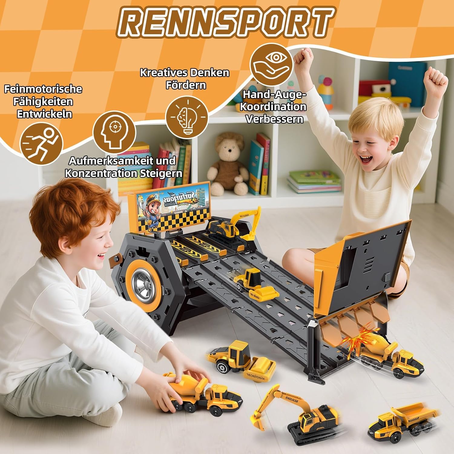 Track Car Stereo Toy Launcher Set