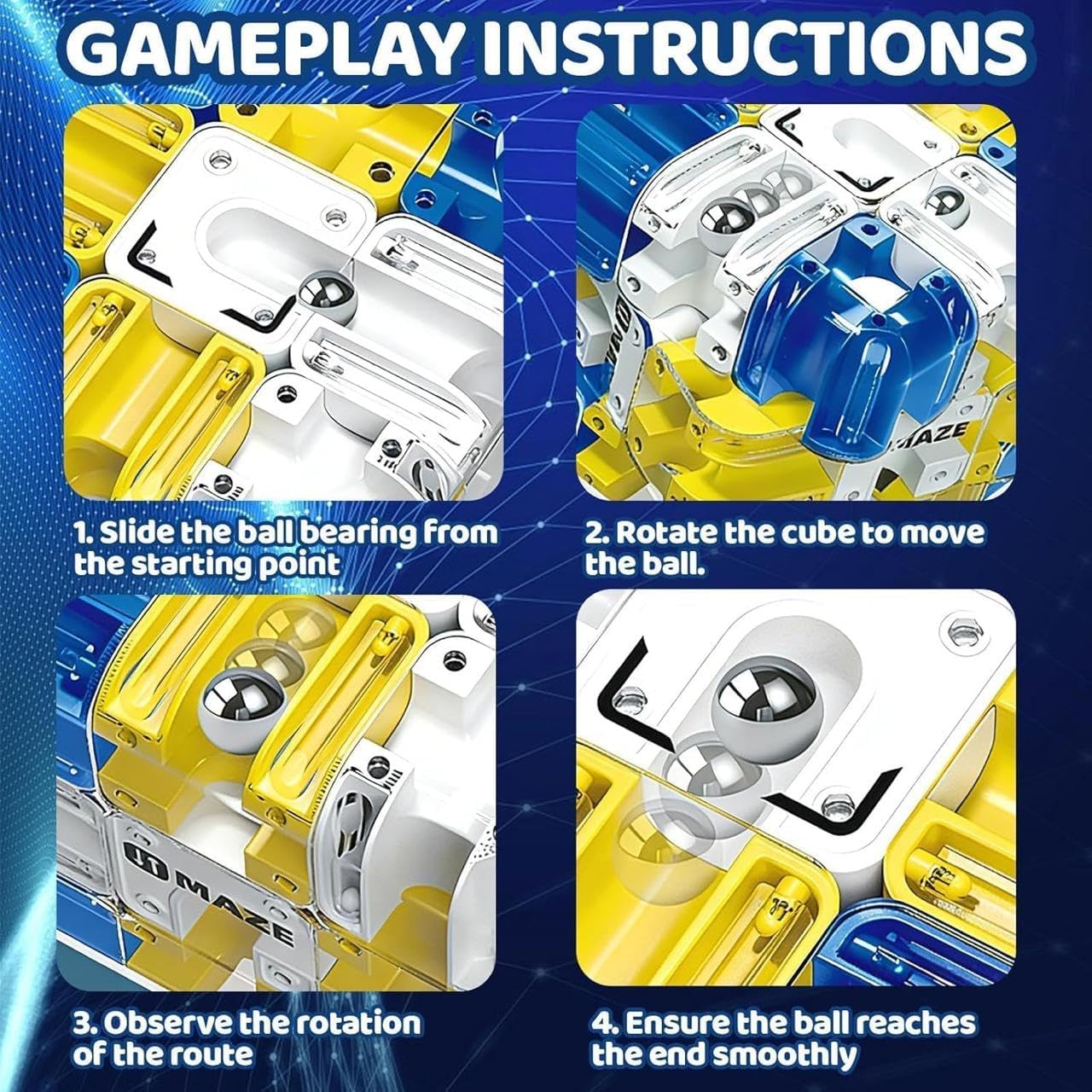 3D Rolling Ball Maze Cube Puzzle Toy for Kids & Adults | Handheld Labyrinth Brain Teaser | Transparent IQ Puzzle Cube Game for Focus, Logic & Stress Relief | Educational Gift (3+ Years)