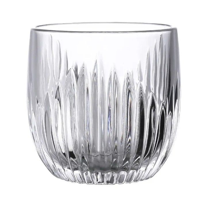 Crystal Clear Glass Whiskey Glasses Cocktail Glass, 280ML Stemless Wine Glass for Red and White Wine Pack of 6