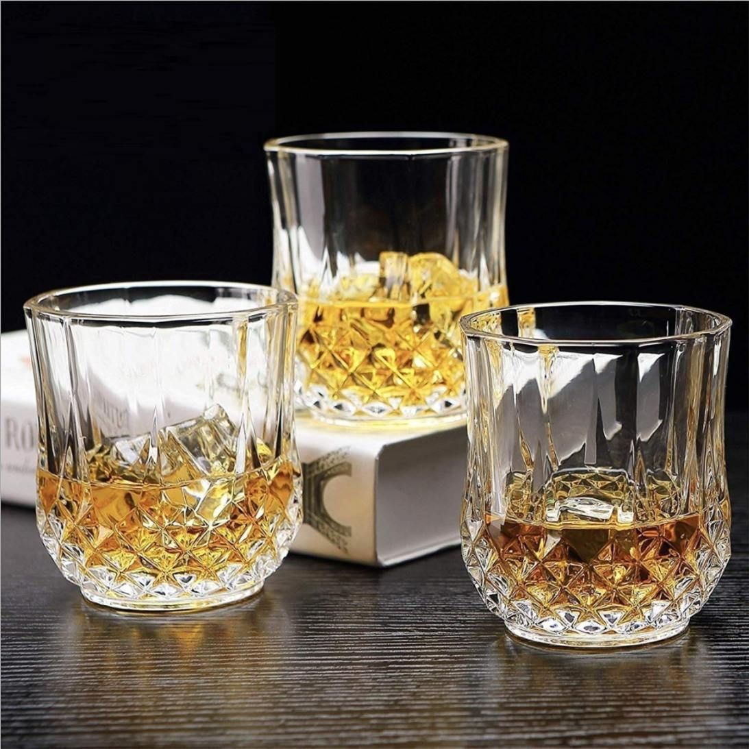 Short Rajwadi Glass Set – 210ml Crystal-Style Glasses (6 Pcs) – Elegant Barware for Whiskey, Juice, Water, and Soft Drinks