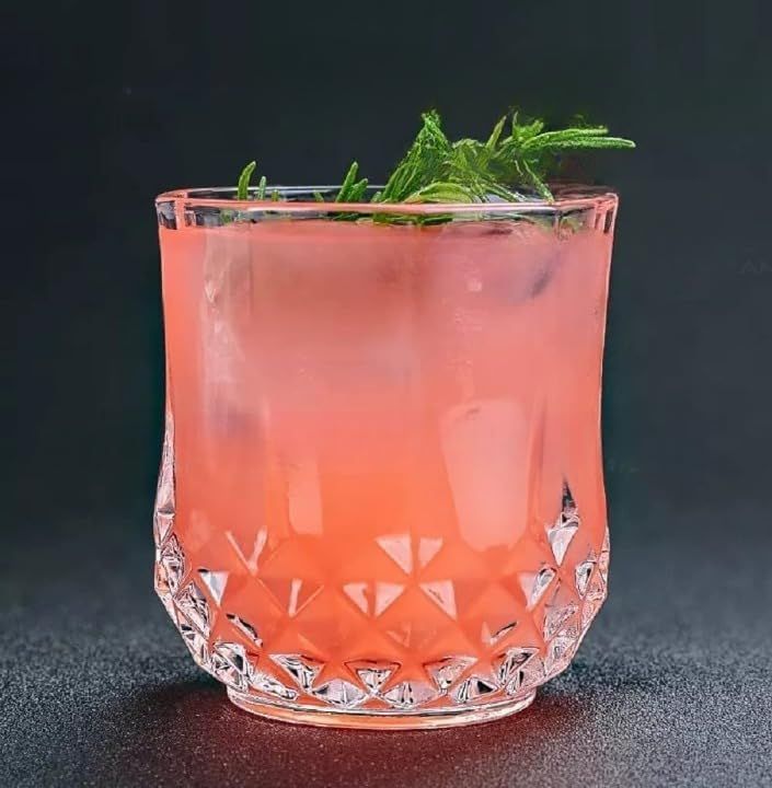 Short Rajwadi Glass Set – 210ml Crystal-Style Glasses (6 Pcs) – Elegant Barware for Whiskey, Juice, Water, and Soft Drinks