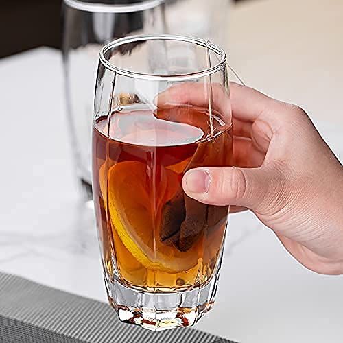 Premium Highball Drinking Glass Set 365 ML | Water, Juice & Soft Drink Glasses | Transparent Heavy Base Tumbler Set for Home & Kitchen (Pack of 6)  Category