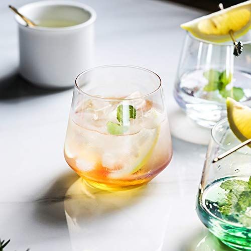 370 ML Modern Diamond Design Water Glass // Drinking Glass for Water, Juice, Mojito, Cocktail, Soft Drinks // Perfect for Home,Restaurants and Parties (Set of 6)