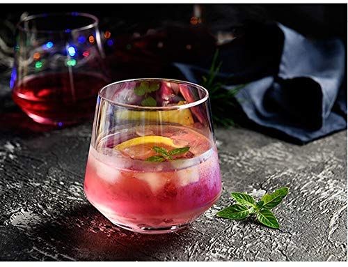 370 ML Modern Diamond Design Water Glass // Drinking Glass for Water, Juice, Mojito, Cocktail, Soft Drinks // Perfect for Home,Restaurants and Parties (Set of 6)