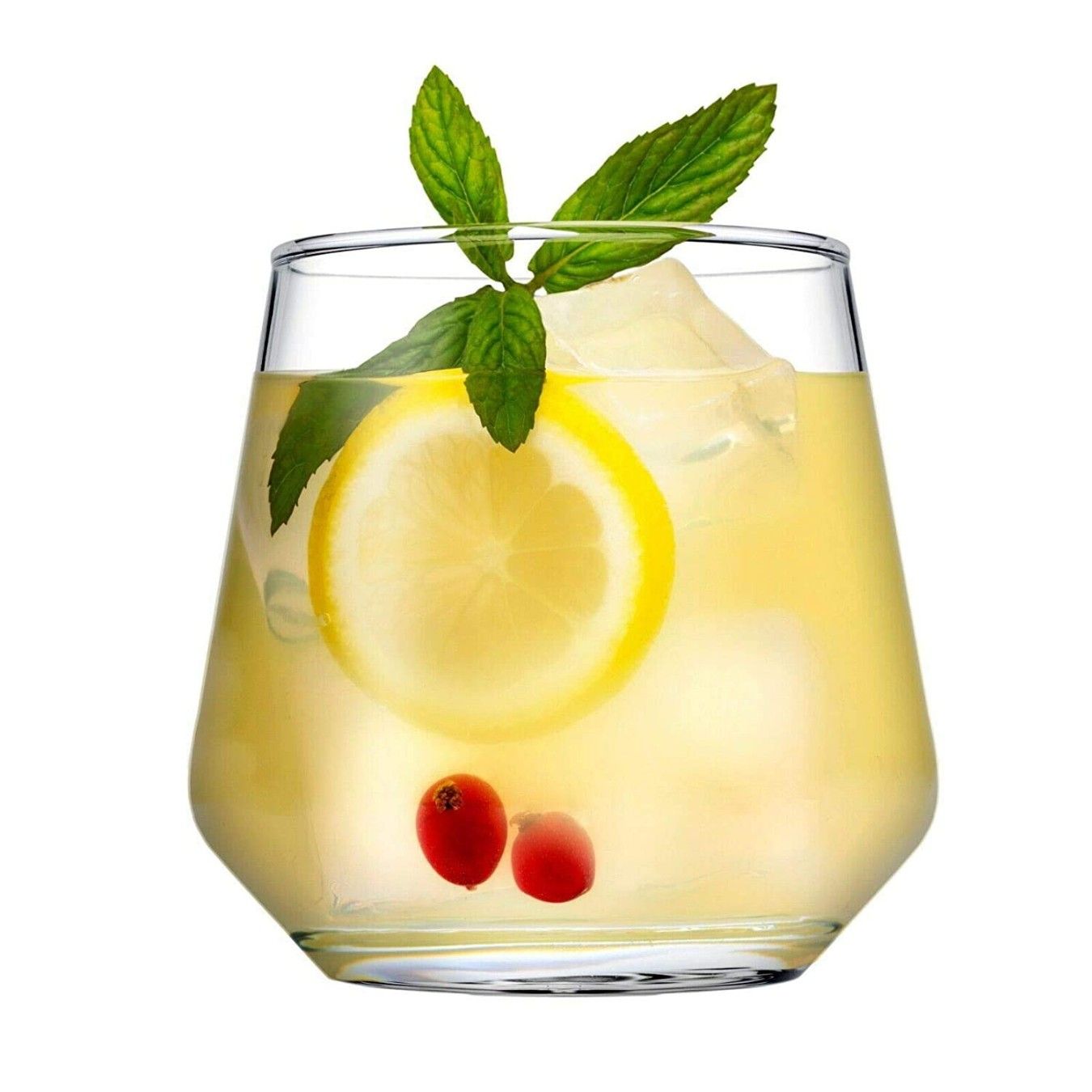 370 ML Modern Diamond Design Water Glass // Drinking Glass for Water, Juice, Mojito, Cocktail, Soft Drinks // Perfect for Home,Restaurants and Parties (Set of 6)