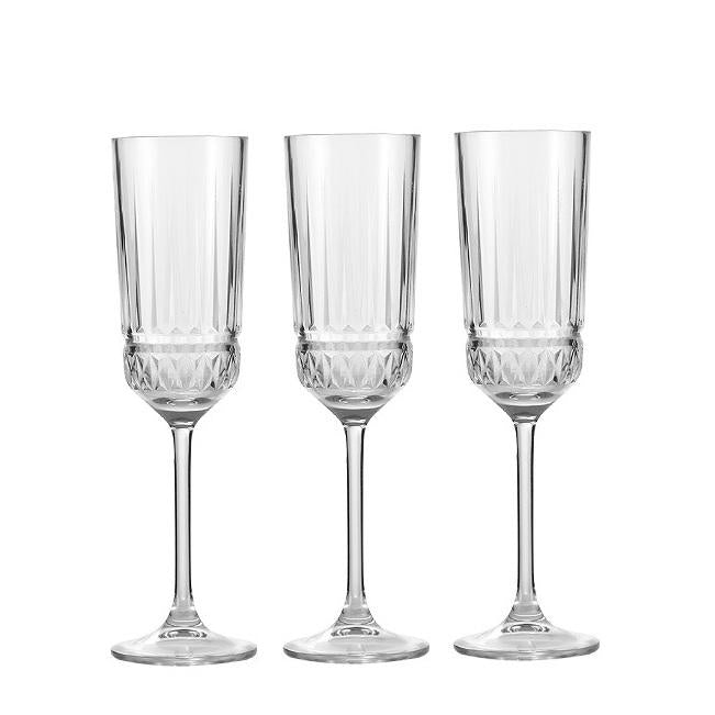 Elegant Crystal Champagne Flute Glass 180ML | Premium Clear Long Stem Sparkling Wine Glass Set | Party & Celebration Drinkware (Pack of 6)