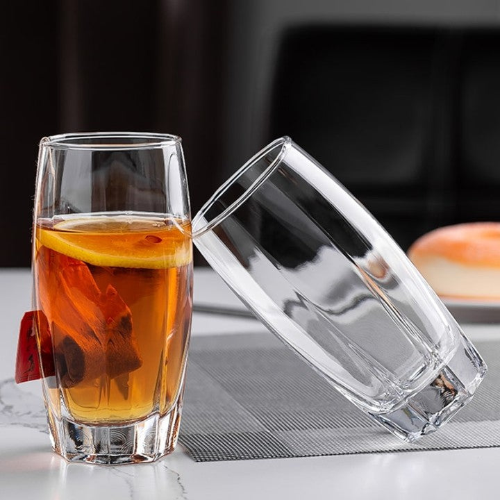 Premium Highball Drinking Glass Set 365 ML | Water, Juice & Soft Drink Glasses | Transparent Heavy Base Tumbler Set for Home & Kitchen (Pack of 6)  Category