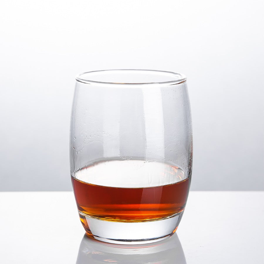 Whiskey Glasses (Set of 6) 380ml Old Fashioned Tumblers, Clear Heavy Base Glasses for Scotch, Bourbon & Cocktails, Wine Glass (Round Plaza)
