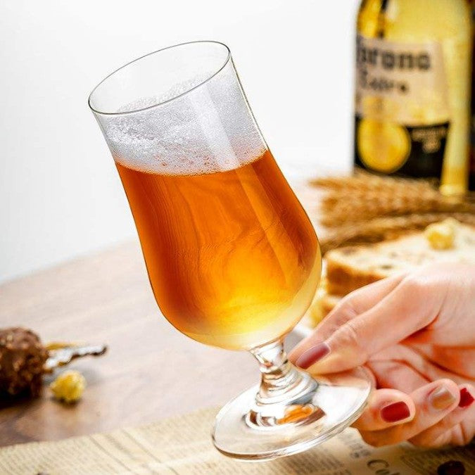 Frozen Dessert Wine Glass Set | Elegant Curved Stem Glass for Cocktail, Mocktail & Juice | Premium Clear Glass (6 Pcs)