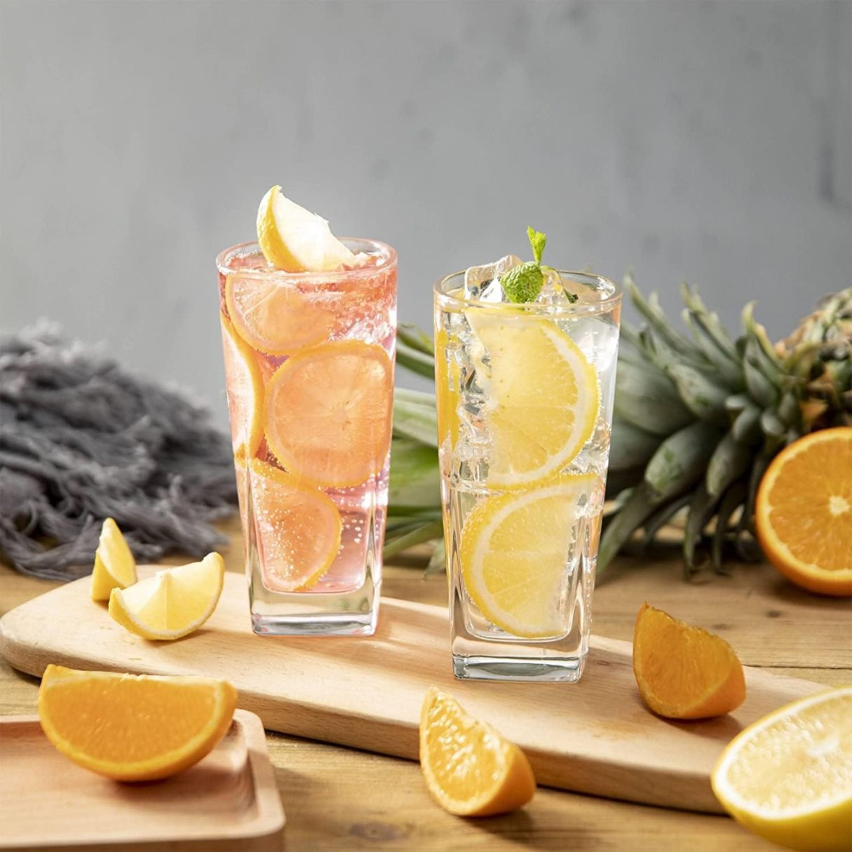 260 ML Water and Juice Glass Tumbler Squre Shape Glasses for Drinking Cocktail, Juice, Milkshake, Coke, Soda, Dishwasher Safe (Pack of 6)