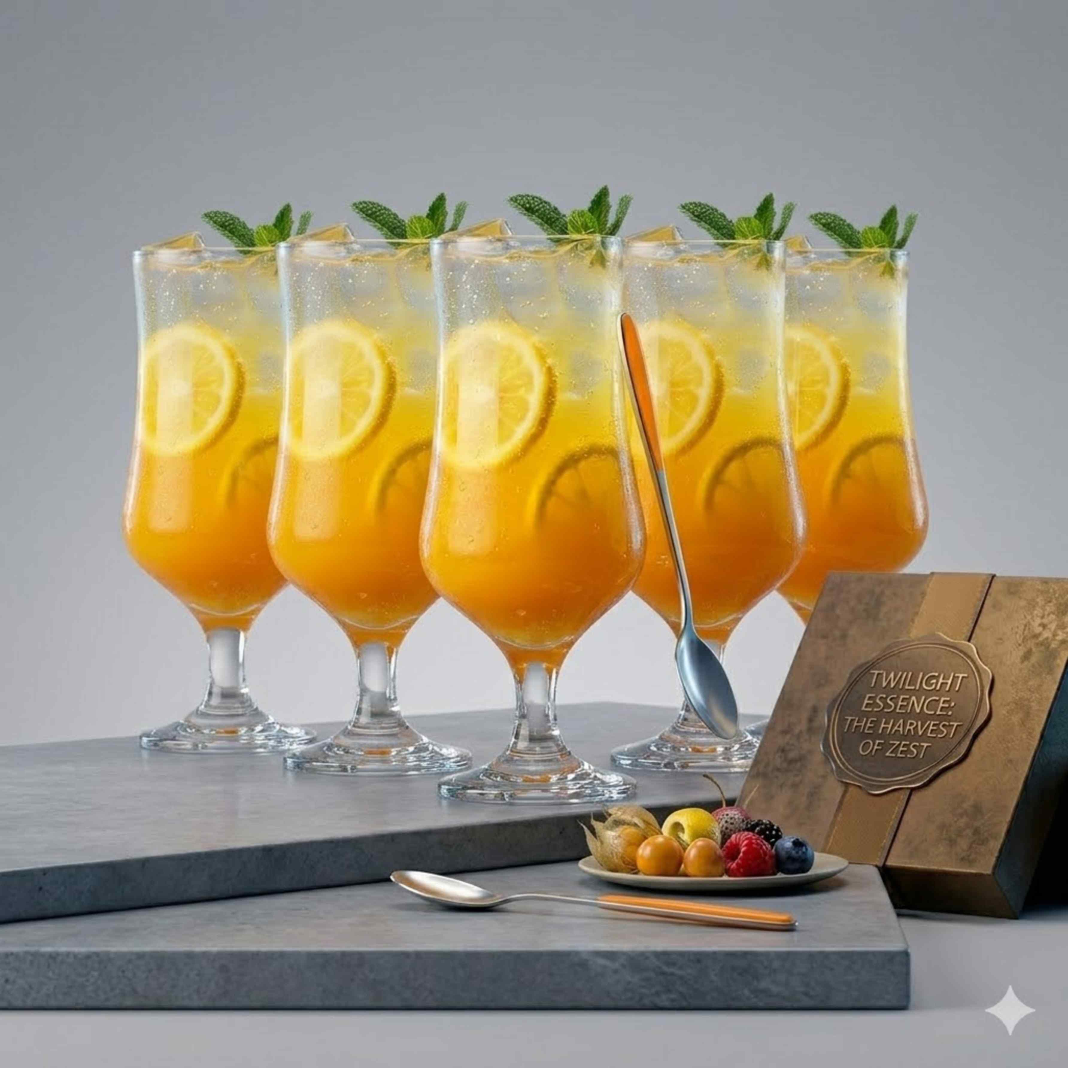Frozen Dessert Wine Glass Set | Elegant Curved Stem Glass for Cocktail, Mocktail & Juice | Premium Clear Glass (6 Pcs)