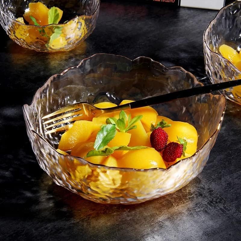 Iceberg (Set of 3 )Salad Bowl for Mixing,Dough,Pasta,Cereal,Salad,Cake,Potpourri Kitchen Accessories Items,Serving Bowl,Snset of 3 Ack&Soup,Mixing Bowl.(Black&Gold Color) (S M L),