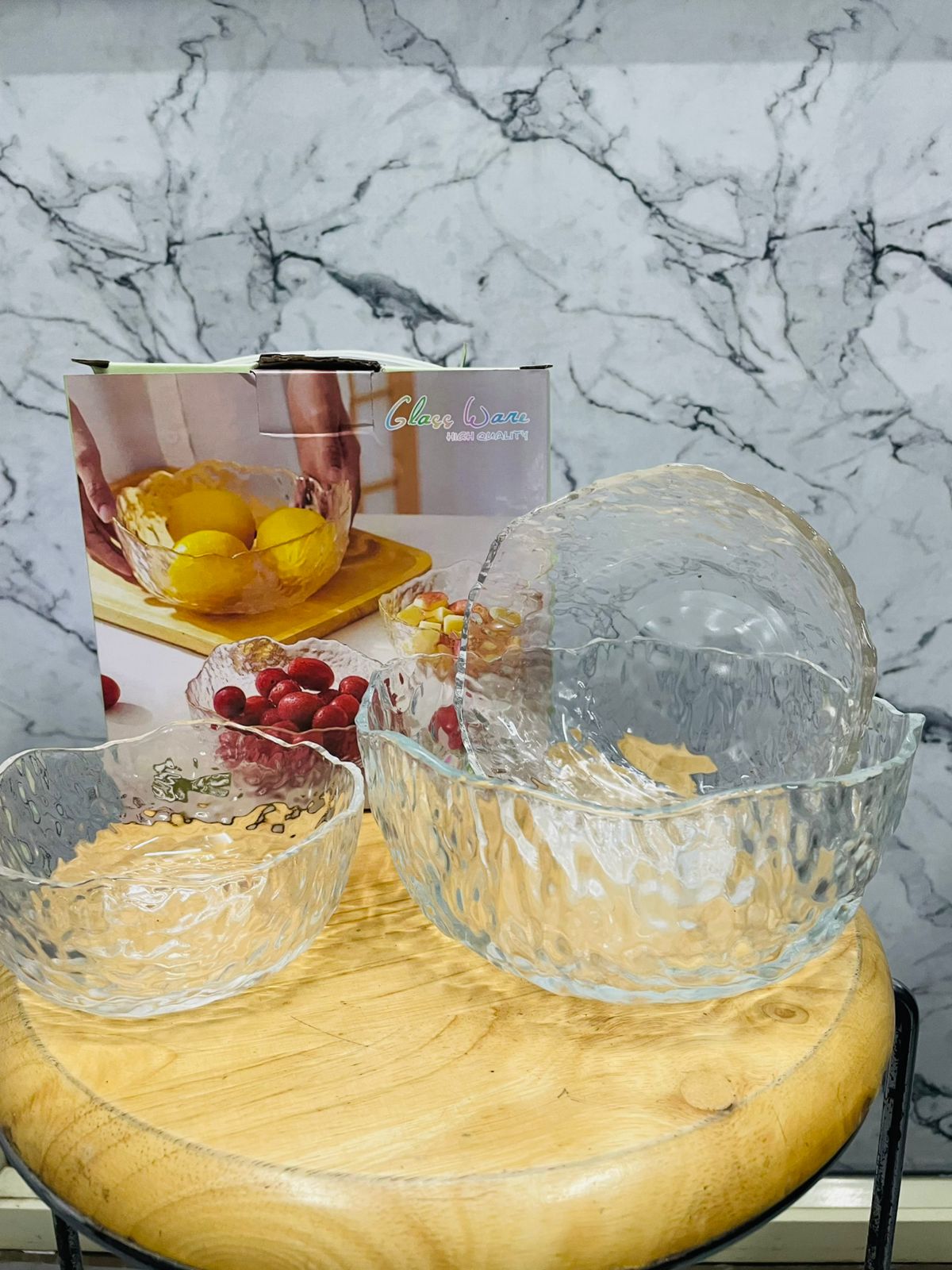 Iceberg (Set of 3 )Salad Bowl for Mixing,Dough,Pasta,Cereal,Salad,Cake,Potpourri Kitchen Accessories Items,Serving Bowl,Snset of 3 Ack&Soup,Mixing Bowl.(Black&Gold Color) (S M L),