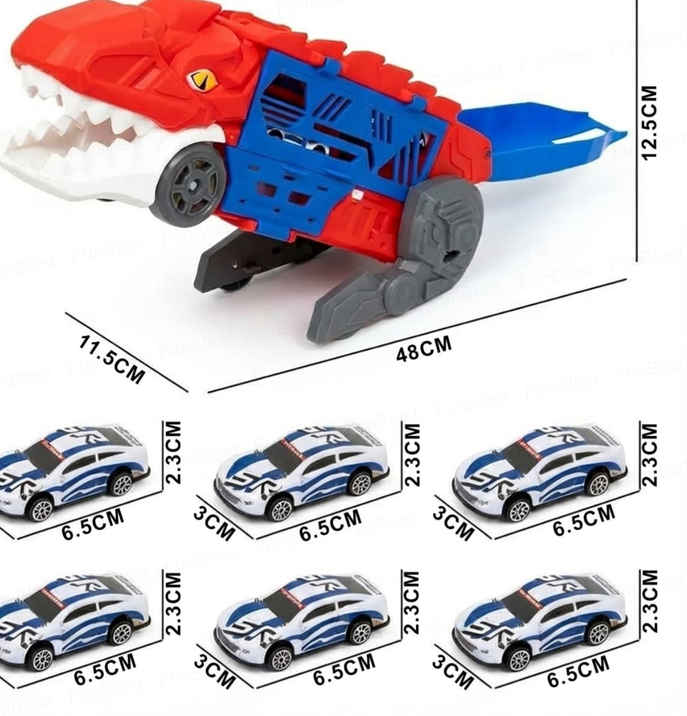 Dinosaur Parking Lot Playset for Kids – 2-in-1 Dino Garage with Launcher, Storage Compartment & 1:64 Alloy Mini Racing Cars, Transforming Dinosaur Car Toy for 3+ Years Boys & Girls