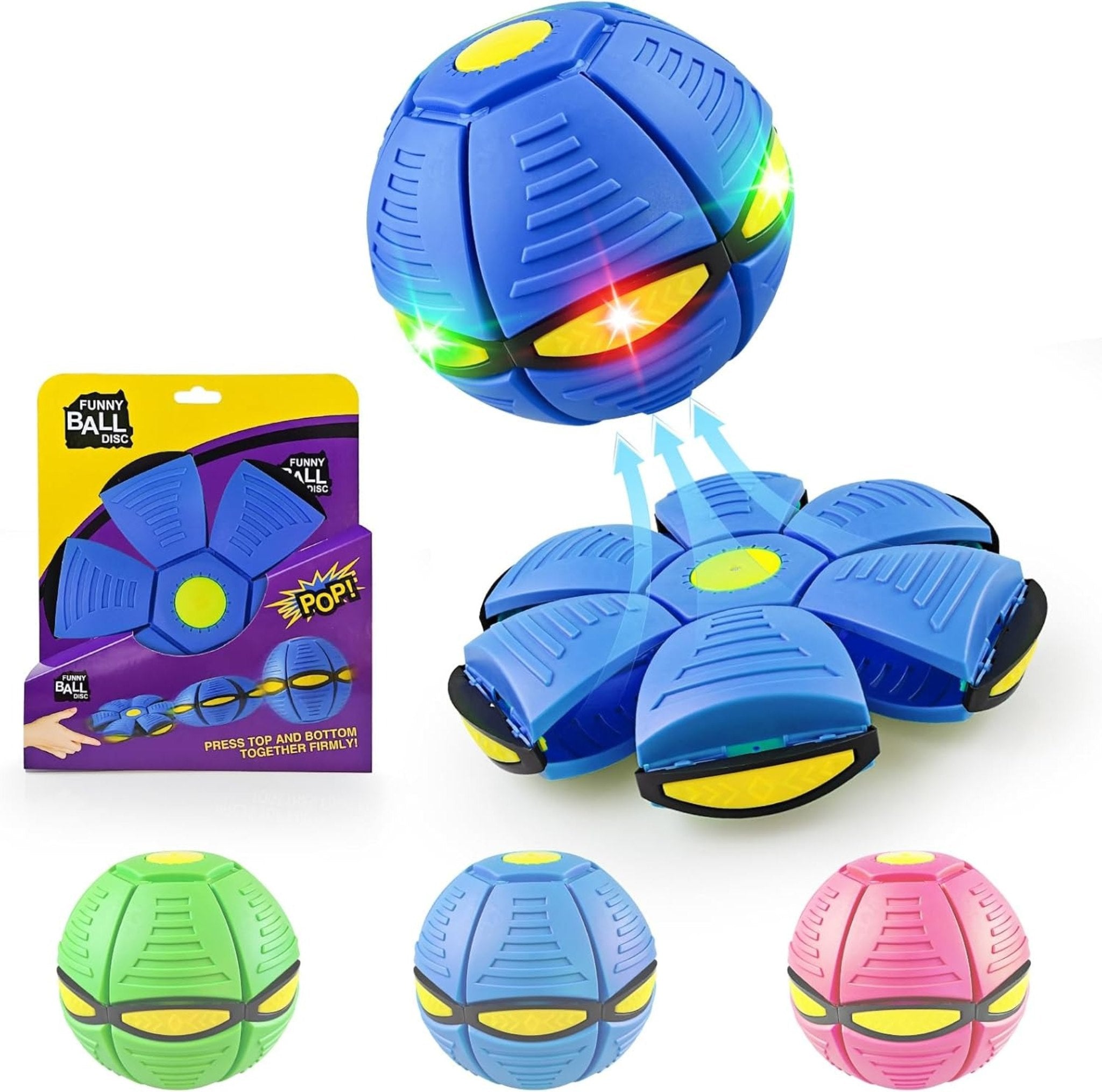 Pet Jumping Disk Toy for Dogs – LED Flying Saucer Throw Disk, Interactive Light-Up Fetch Toy for Pets Blue